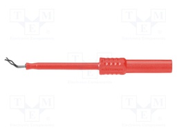 Test probe; 1A; red; Socket size: 4mm; Plating: nickel plated; 3mΩ