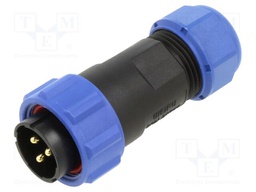 Connector: circular; plug; male; PIN: 3; IP68; SP21; 7÷12mm; 30A; 500V