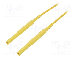 Test lead; silicone; 1m; yellow; 16A; 6kVDC; Cond.cross sec: 1.3mm2