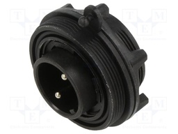 Connector: circular; socket; male; PIN: 2; 12A; 277V; IP68,IP69K