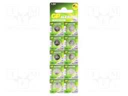 Battery: alkaline; 1.5V; LR43,R1142,coin; Batt.no: 10; Ø11.6x4.2mm