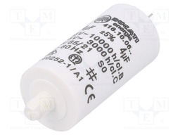 Capacitor: motors, run; 4uF; 475VAC; Ø28x55mm; -25÷85°C; ±5%