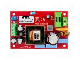 Power supply; IP20; 190÷260VAC; CCTV; PCB; APS; 24VDC; -25÷50°C