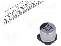 Capacitor: electrolytic; low impedance; 330uF; 6.3VDC; Case: D