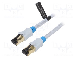 Patch cord; S/FTP; 6; OFC; PVC; grey; 5m; RJ45 plug,both sides