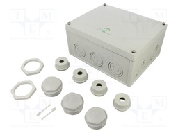 Enclosure: junction box; X: 202mm; Y: 252mm; Z: 120mm; polycarbonate
