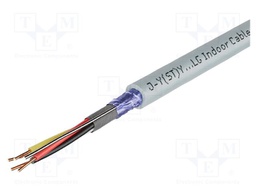 Wire; J-Y(ST)Y÷LG; 6x2x0.8mm; wire; Cu; shielded,Al-PET foil; grey