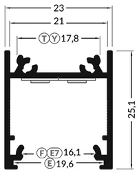 Profiles for LED modules; white; surface; white; L: 2m; aluminium
