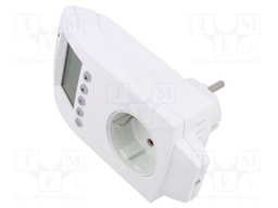 Plug socket strip: protective; Sockets: 1; 230VAC; 16A; white; IP20