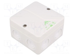 Enclosure: junction box; X: 80mm; Y: 80mm; Z: 52mm; polystyrene; IP65