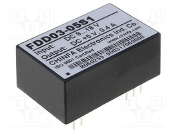 Converter: DC/DC; 2W; Uin: 9÷18V; 5VDC; Iout: 400mA; Efficiency: 63%