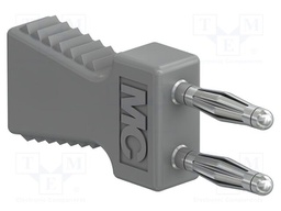 Connector: 2mm banana; stackable safety shunt; 10A; grey; 30.4mm