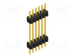 Connector: pin strips; pin header; male; PIN: 6; 1.27mm; THT; 1x6