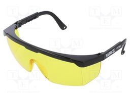 Safety spectacles; Lens: yellow; Classes: 1; Protection class: II