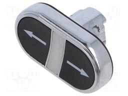 Switch: double; 22mm; Stabl.pos: 1; black/black; IP66,IP67,IP69K