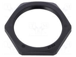 Nut; PG42; polyamide; UL94V-0; D: 8mm; Spanner: 65mm; black