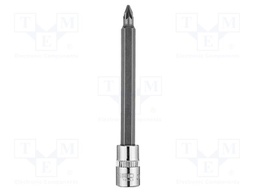 Socket; socket spanner; Bit: Pozidriv®; Size: PZ1; 1/4"; 87mm; long