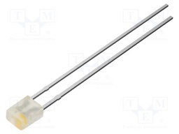 LED; white warm,red; rectangular; 2x3x4mm; bipolar; 330mcd; 100°