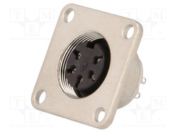 Connector: M16; female; flange (4 holes),for panel mounting