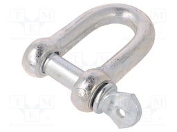 Dee shackle; steel; for rope; zinc; Size: 18mm