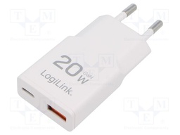 Power supply: switching; mains,plug-in; 3A; 20W; Out: USB,USB C