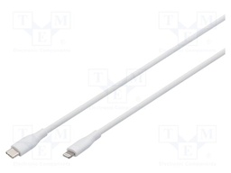 Cable; USB 2.0; Apple Lightning plug,USB C plug; nickel plated
