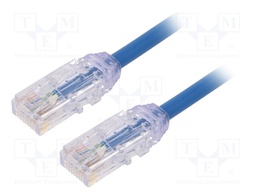 Patch cord; TX6A-28™,U/UTP; 6a; solid; Cu; LSZH; blue; Len: 5m; 28AWG
