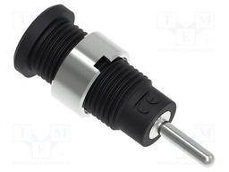 Connector: 2mm banana; socket; black; plug pin 2mmx9mm; insulated