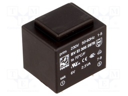 Transformer: encapsulated; 2.3VA; 230VAC; 6V; 383mA; Mounting: PCB