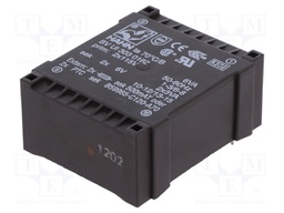 Transformer: encapsulated; 6VA; 115/115VAC; 6V; 6V; 500mA; 500mA