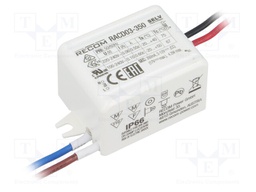 Power supply: switched-mode; LED; 3W; 3÷12VDC; 350mA; 90÷264VAC