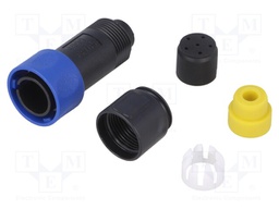 Connector: circular; plug; male; PIN: 6; w/o contacts; for cable