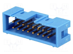 Socket; IDC; male; PIN: 16; straight; THT; gold-plated; 2.54mm