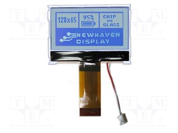 Display: LCD; 128x65; STN Positive; grey; 59x42x5.9mm; LED; 3.3V
