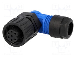 Connector: circular; plug; PIN: 7; female; w/o contacts; IP65,IP67