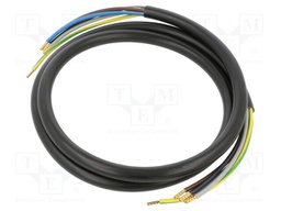 Wire; H05VV-F,OWY; 5G2.5mm2; round; stranded; Cu; PVC; black; 1.5m