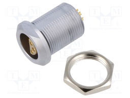 Connector: circular; 2S; socket; female; PIN: 6; soldering