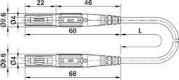 Test lead; 19A; 4mm banana plug-4mm banana plug; insulated
