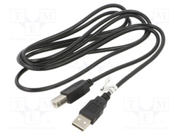 Cable; USB 2.0; USB A plug,USB B plug; 1.8m; black; Core: CCS; PVC