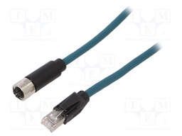 Cable: for sensors/automation; PIN: 8; female; X code-ProfiNET