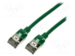 Patch cord; U/FTP; 6a; stranded; Cu; TPE; green; Len: 0.5m; 32AWG