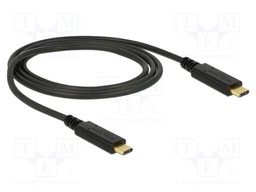 Cable; USB C plug,both sides; 1m; black; 24AWG,32AWG; 10Gbps; 3A