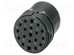 Connector: M23; contact insert; PIN: 19; crimped; M23 PRO; 8A,10A