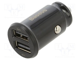 USB power supply; USB A socket x2; Sup.volt: 12÷24VDC; black