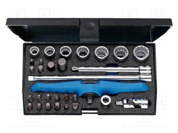 Wrench-set; rattle,socket spanner; 30pcs.