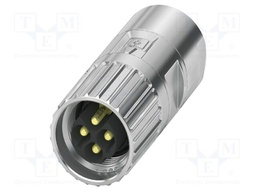 Connector: M17; plug; M17 PRO; PIN: 4; 630V; 25A; IP67; 3+PE; crimped