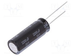 Capacitor: electrolytic; low impedance; THT; 2200uF; 35VDC; ±20%