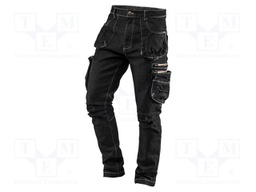 Dungarees; Size: XXXL; black; DENIM; 410g/m2