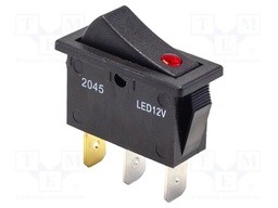 ROCKER; SPST; OFF-ON; 15A/125VAC; black; IP54; none; RB1; Body: black