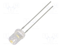 LED; white warm; 5mm; 750÷1120mcd; 120°; Front: recessed; 12÷15VDC